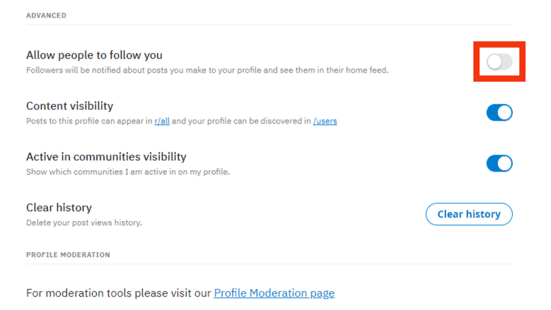 Turn Off Allow People To Follow You