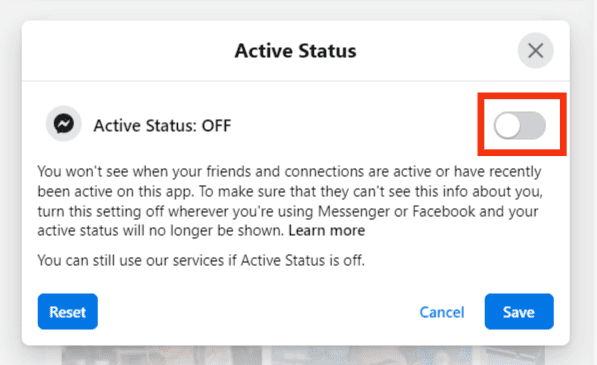 Turn Off The Active Status Switch