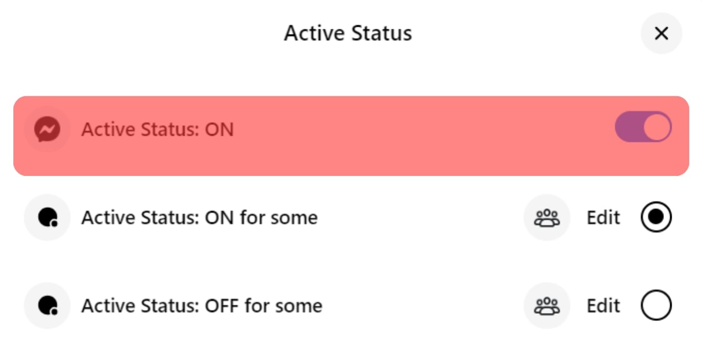 Turn Off The Button Next To Active Status.