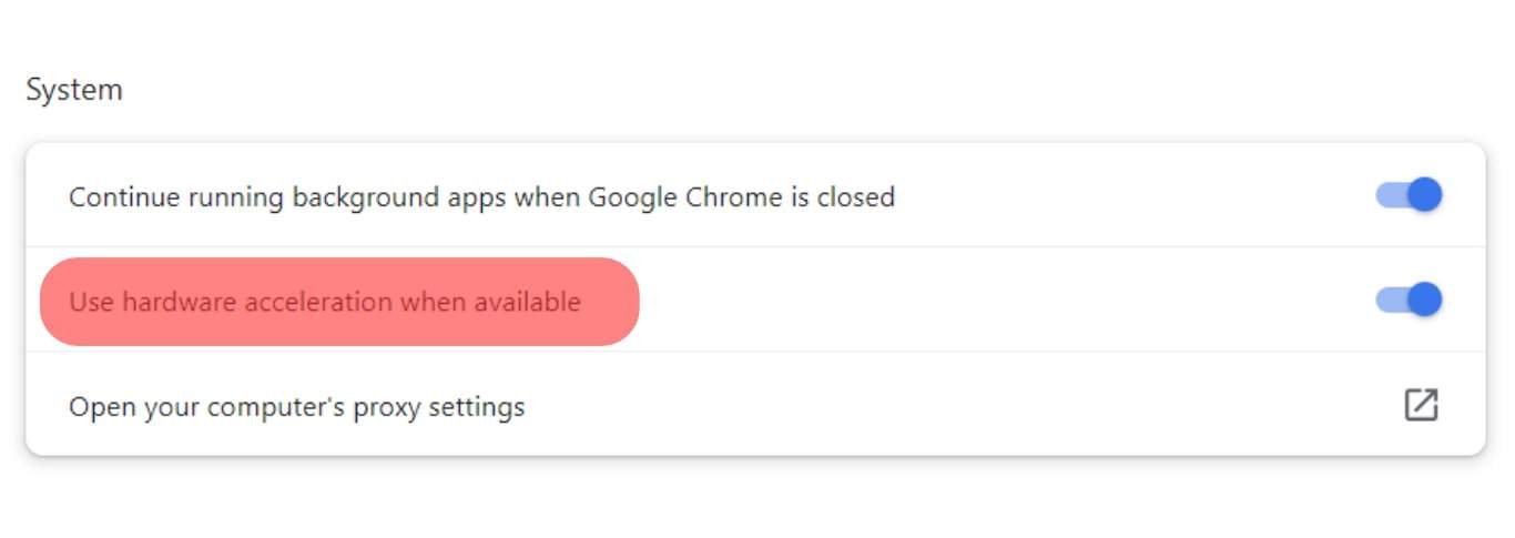 Turn Off The Toggle Next To&Nbsp;User Hardware Acceleration When Available.