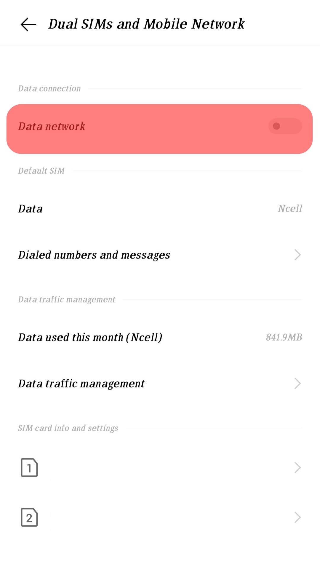 Turn On The Mobile Data Toggle