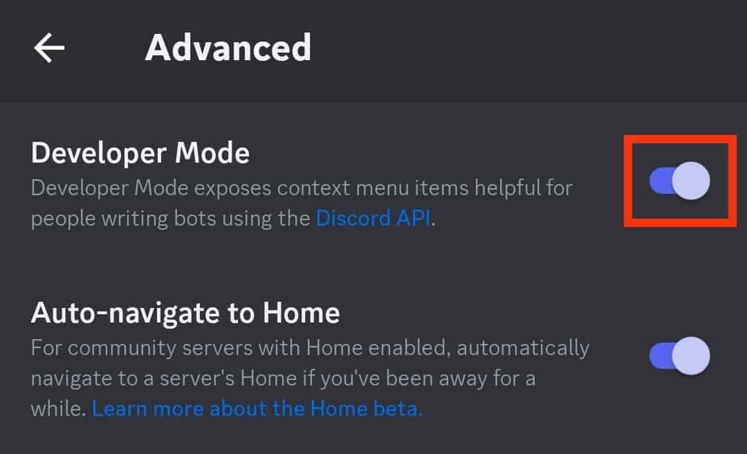 Turn On The Toggle Next To The “Developer Mode” Option