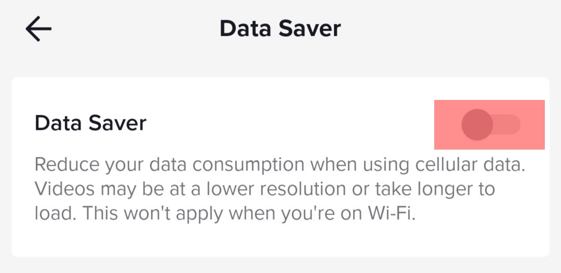 Turn The Toggle Next To Data Saver Off