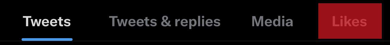Twitter Likes Tab On Mobile App