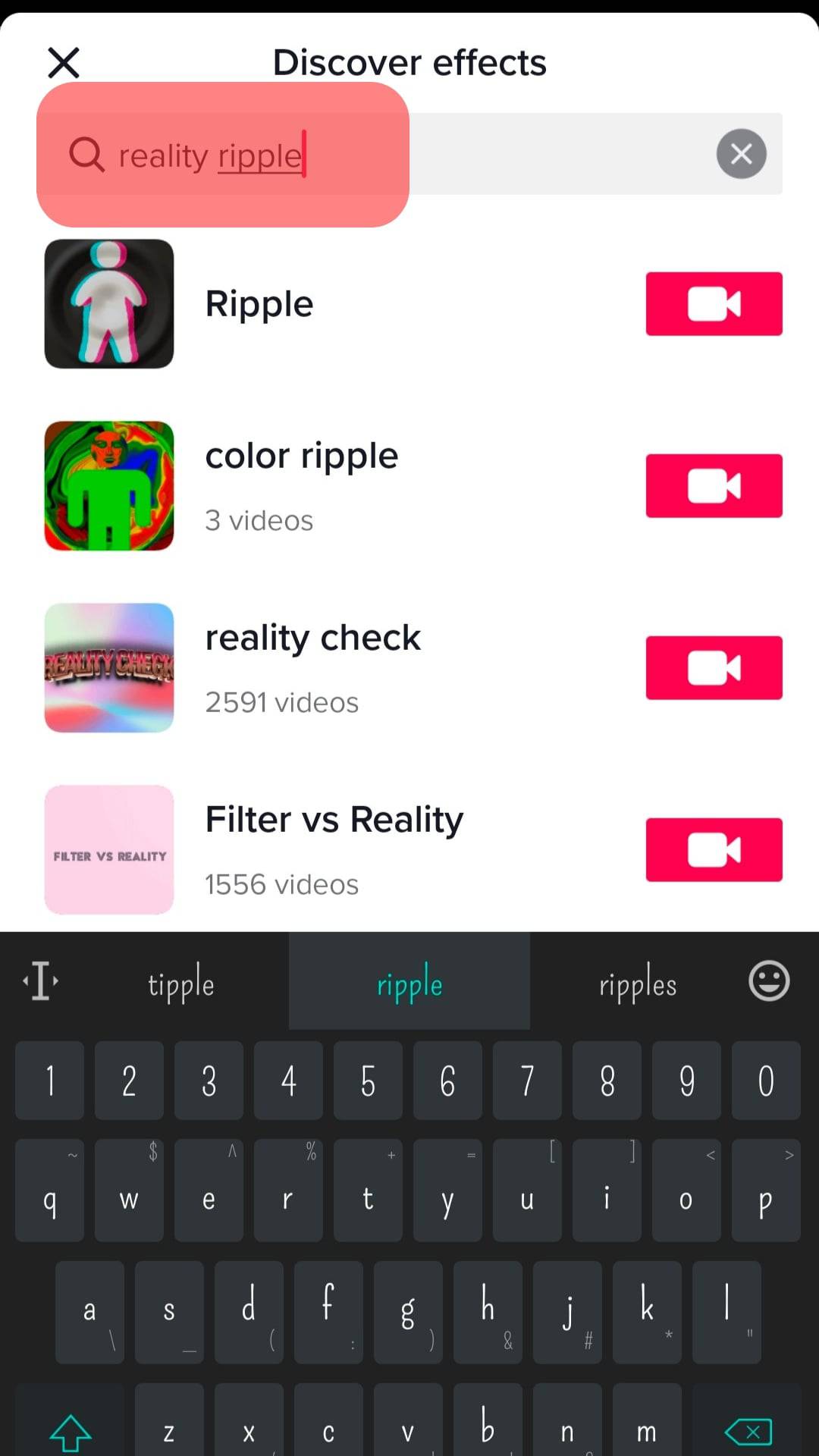 Type 'Reality Ripple' Into The Search Box