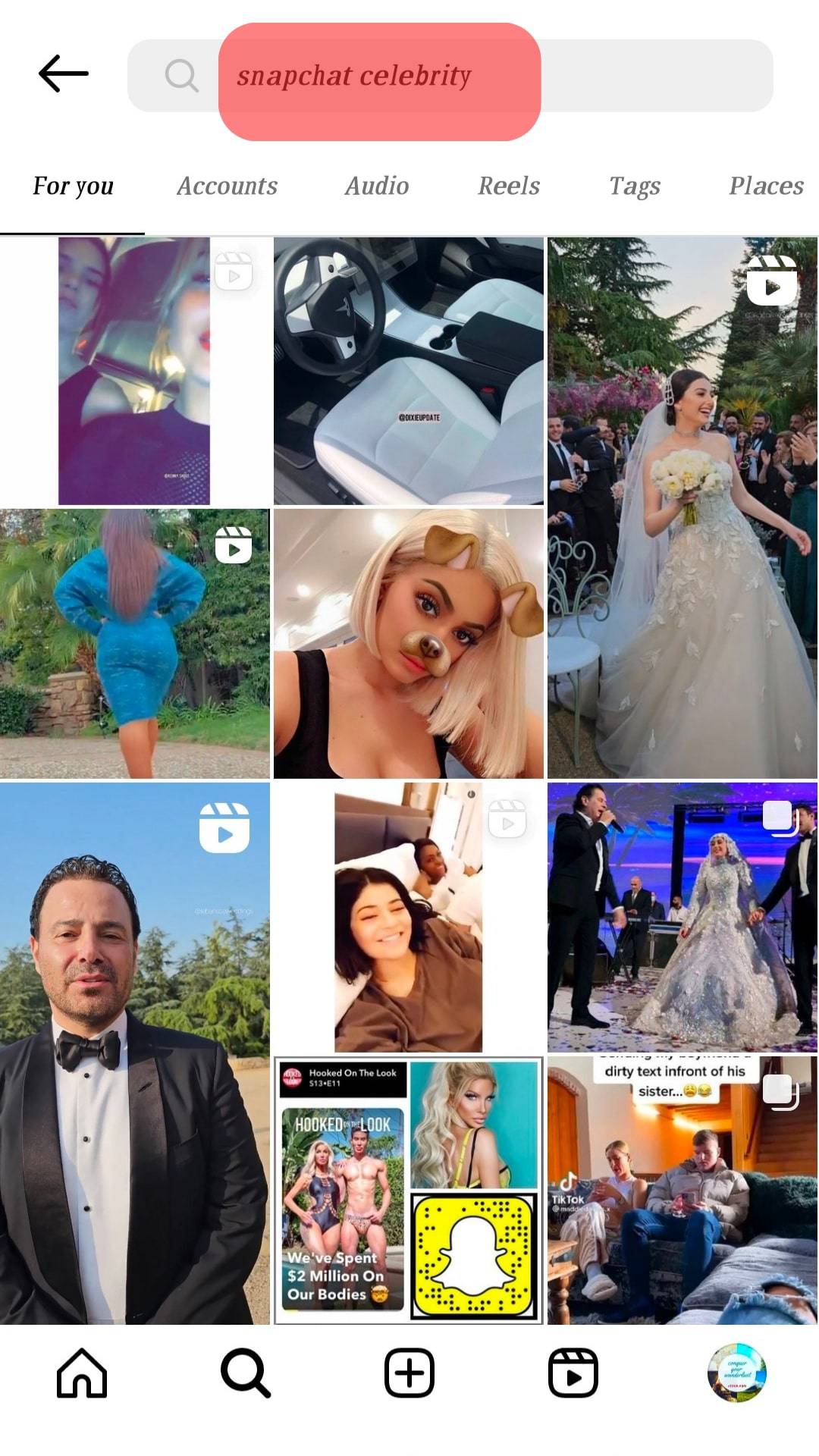 Type “Snapchat Celebrity” In The Search Bar.