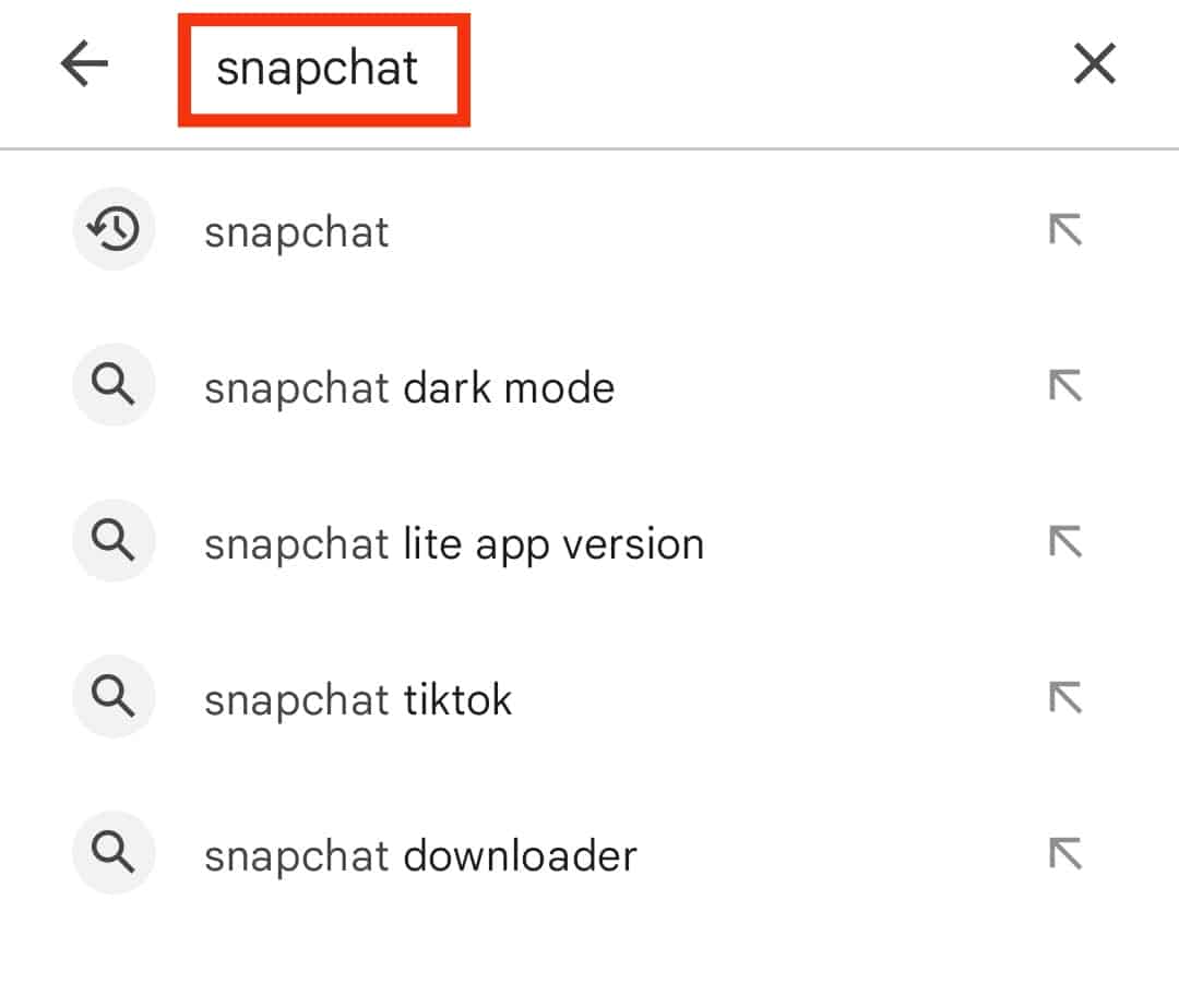 Type Snapchat In The Search Bar