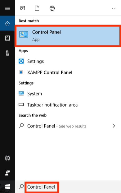 Type Control Panel And Click On It