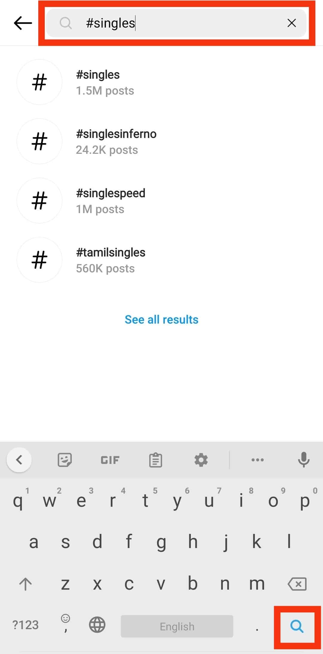 Type In Hashtags Like #Singles