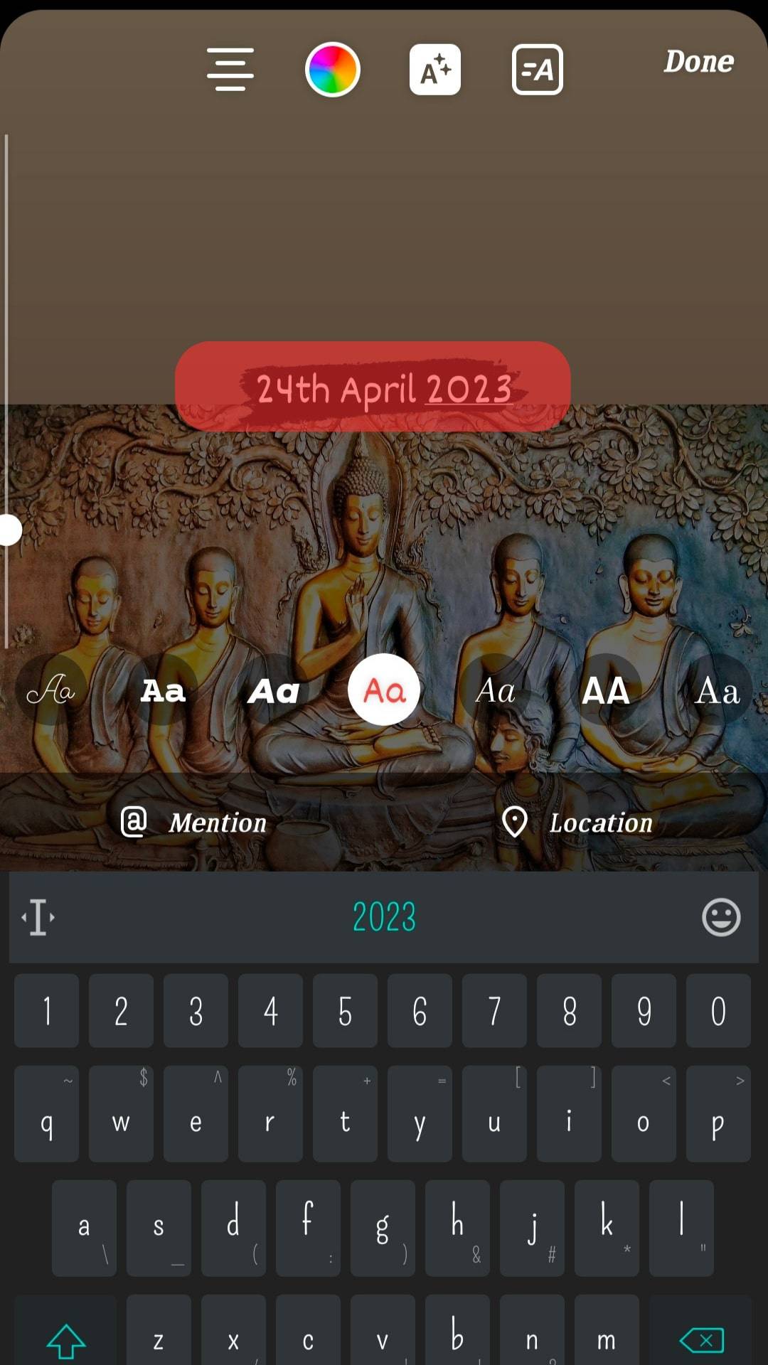Type In The Date To Display On Story