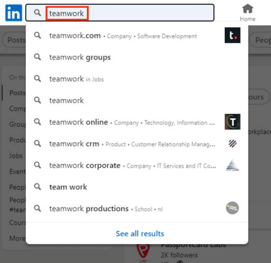 Type In The Post's Keyword