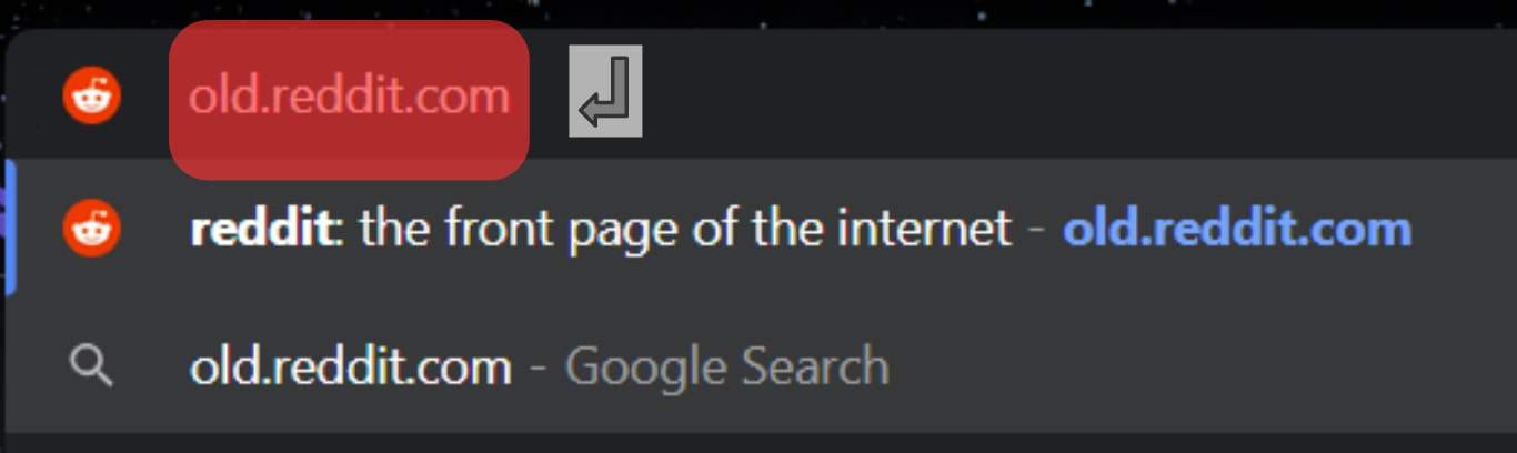 Type “Old.reddit.com” And Press Enter