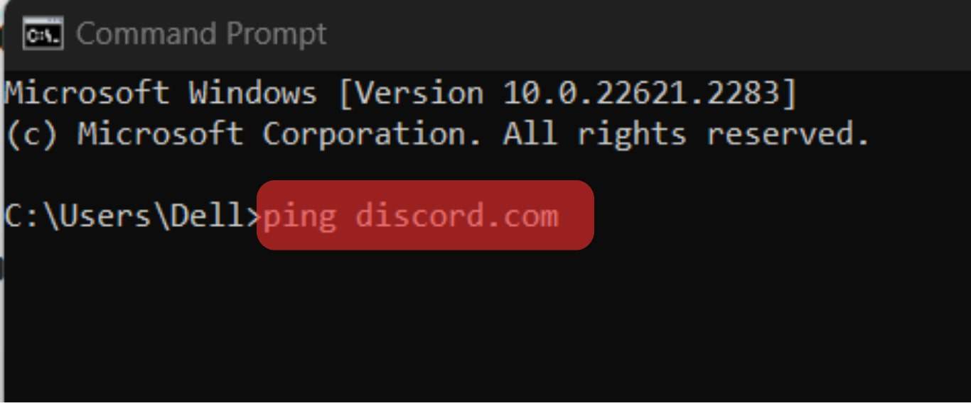 Type Ping Discord.com And Hit The Enter Key.