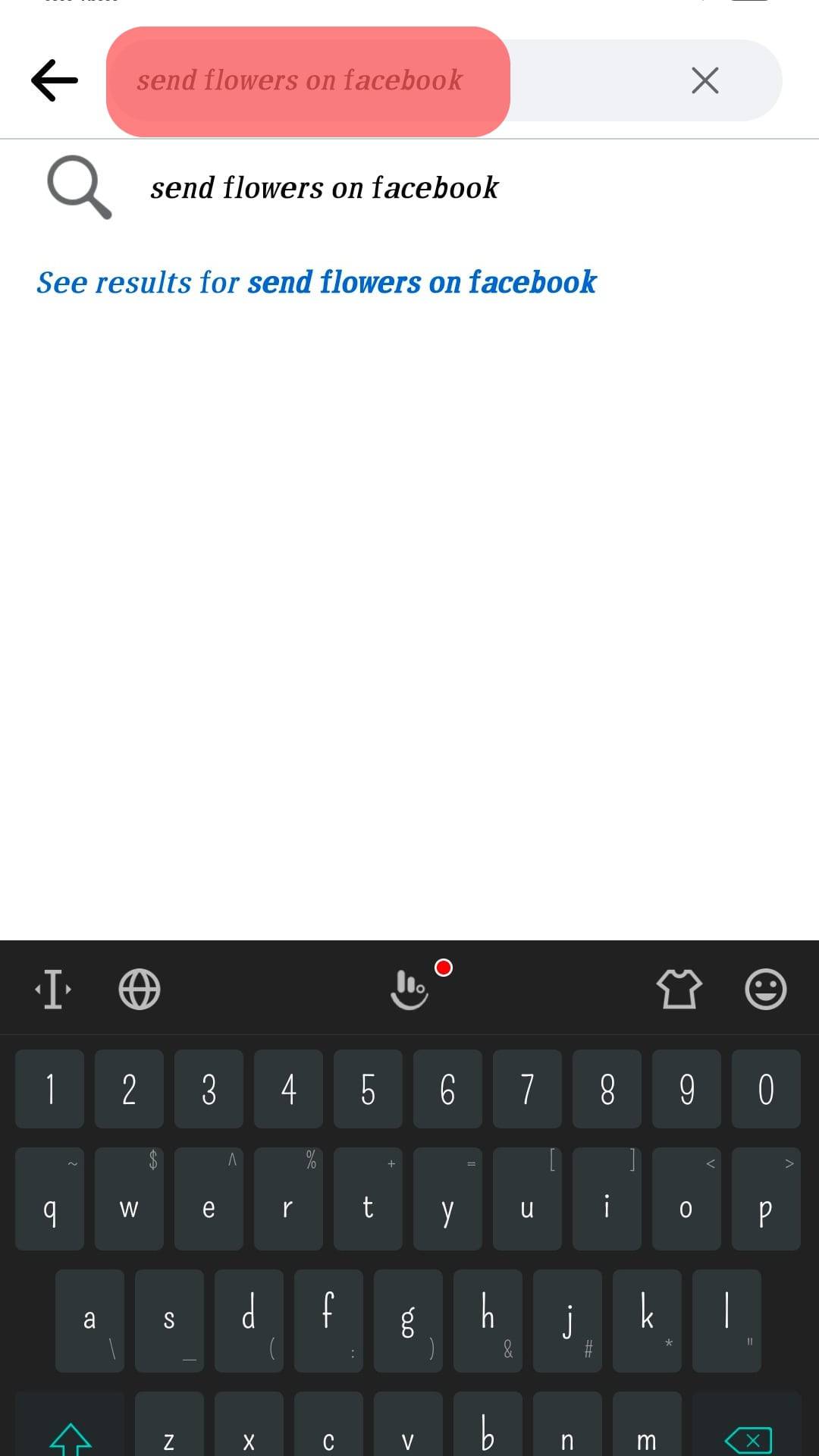 Type Send Flowers On Facebook On The Search Bar. 