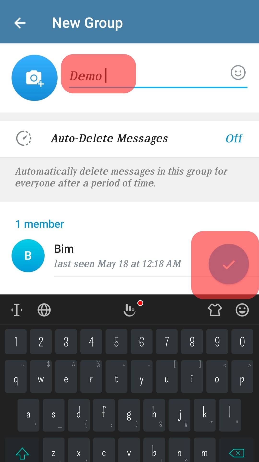Type The Name For Your Telegram Group