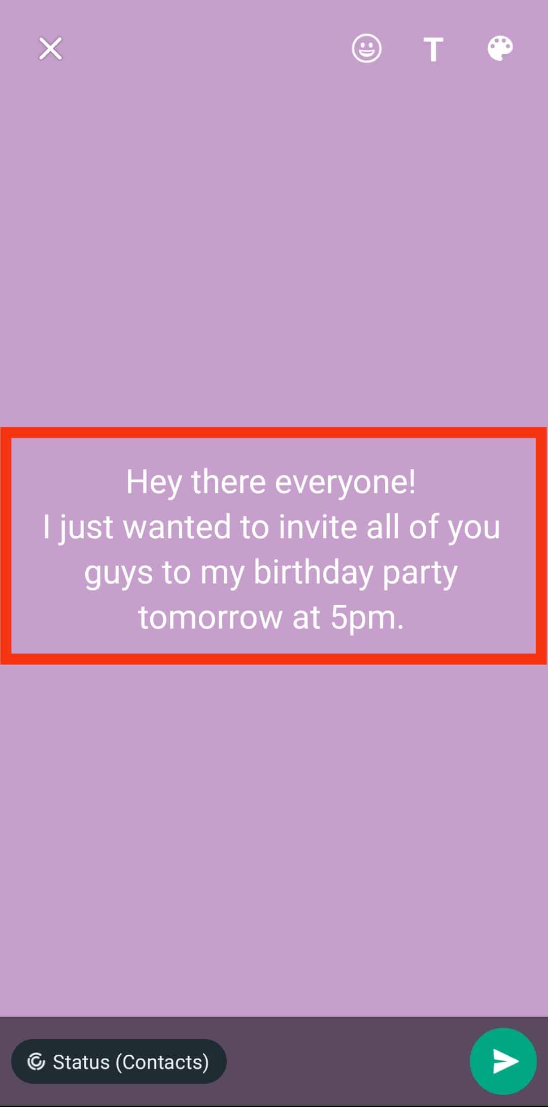 Type The Birthday Invite