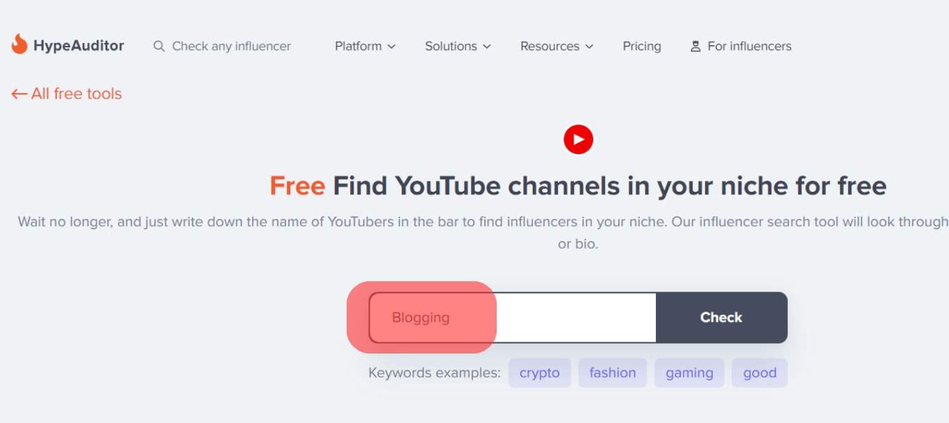 Type The Keyword Of The Channels To Find