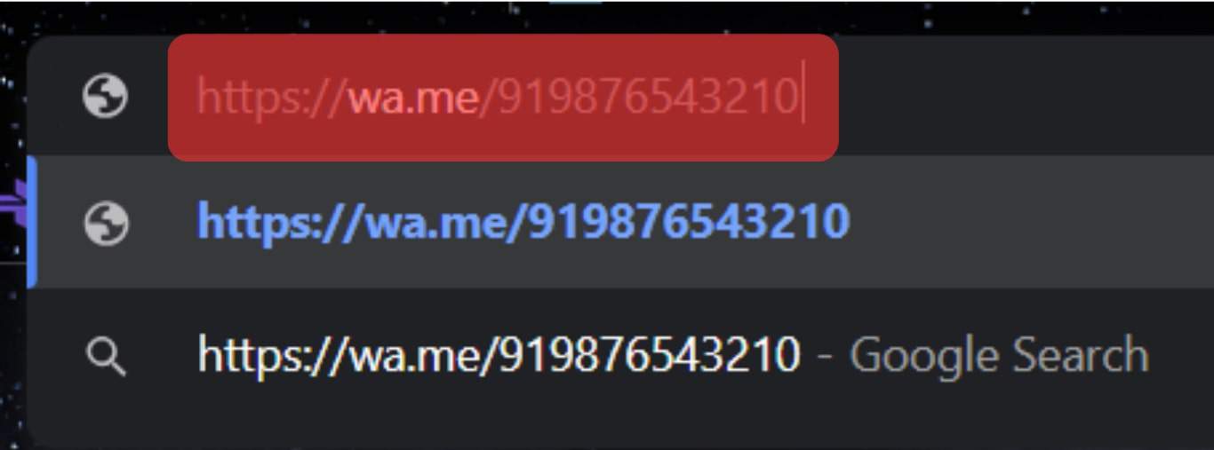 Type The Wa.me In The Url Bar
