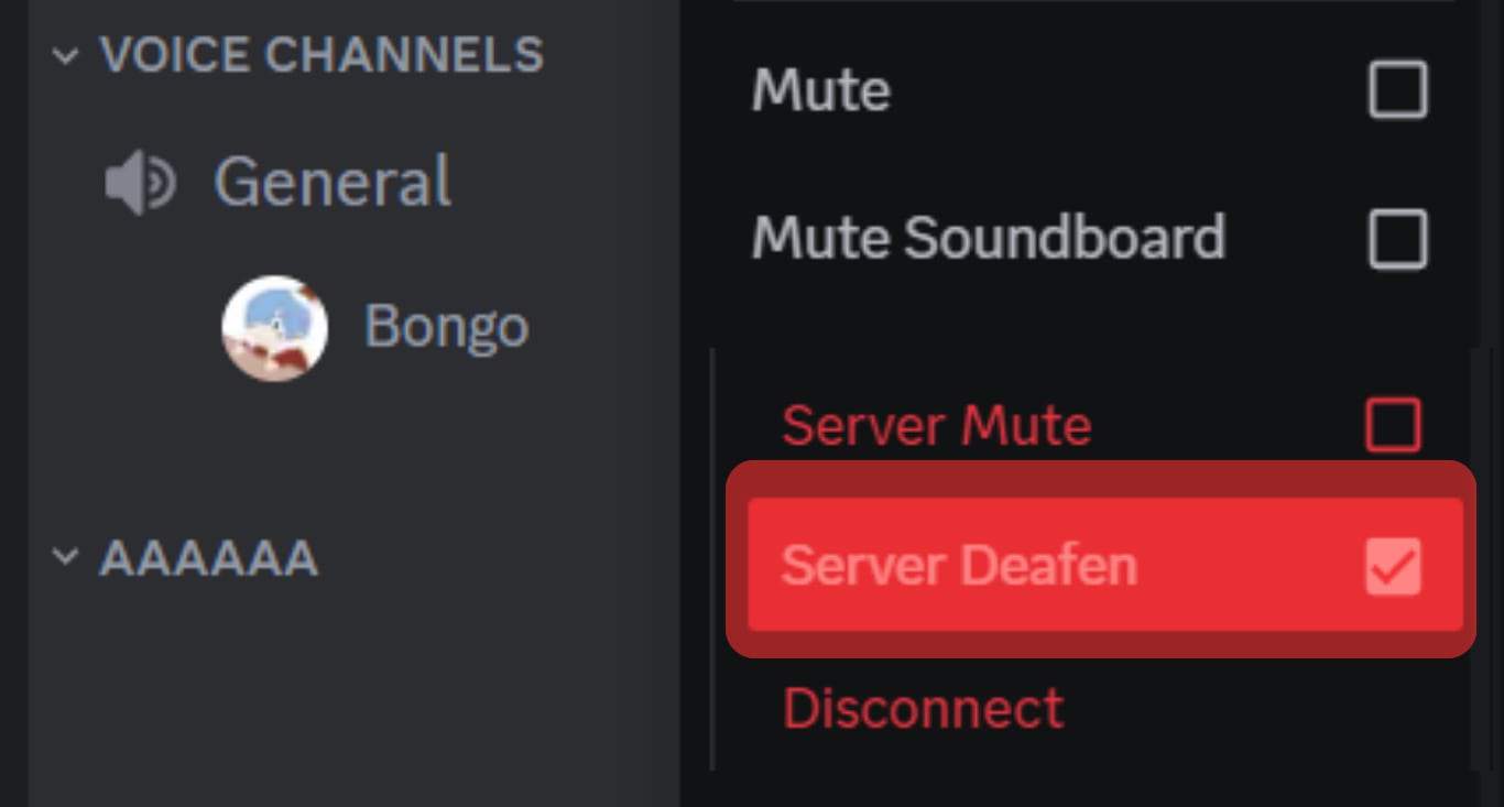 Uncheck The Server Deafen Option.