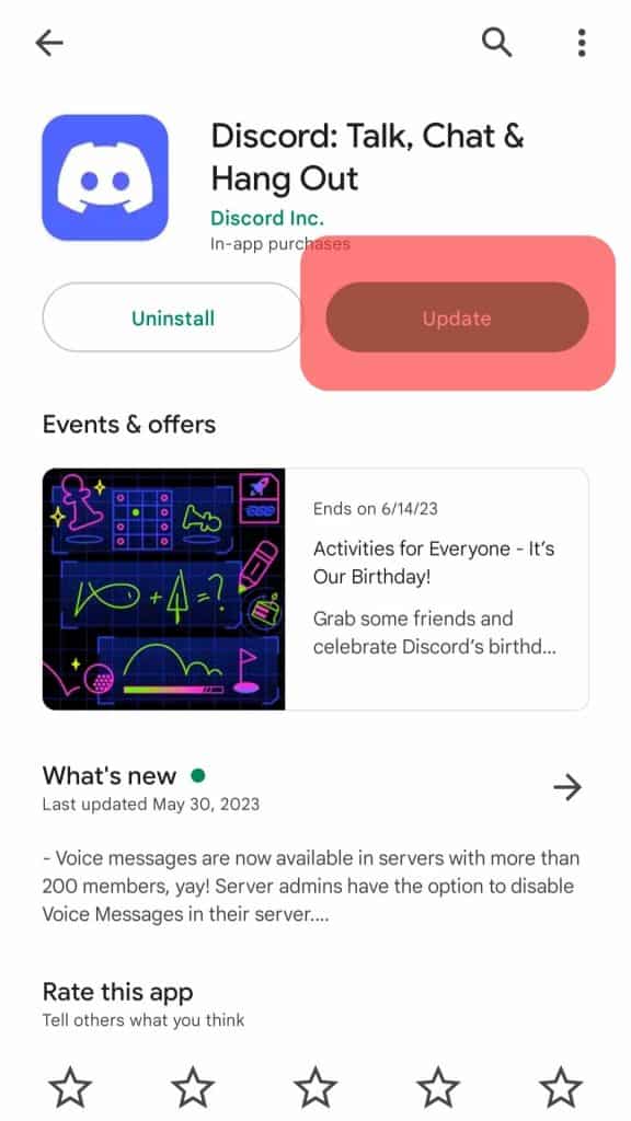 Update The Discord App