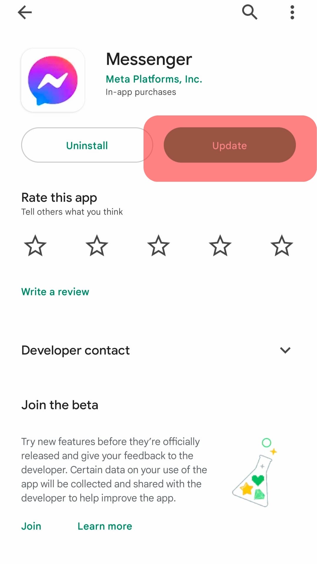 Update The Messenger App Android Phone