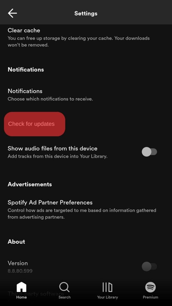 Update The Spotify App To The Latest Version