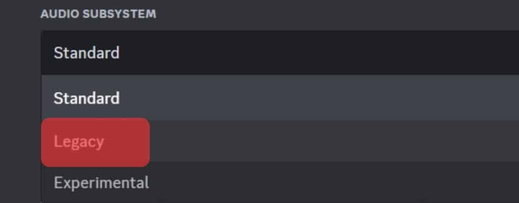 Use A Legacy Audio Subsystem