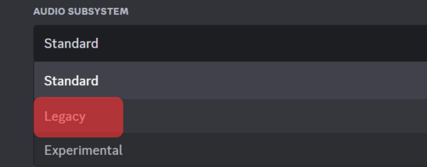 Use A Legacy Audio Subsystem