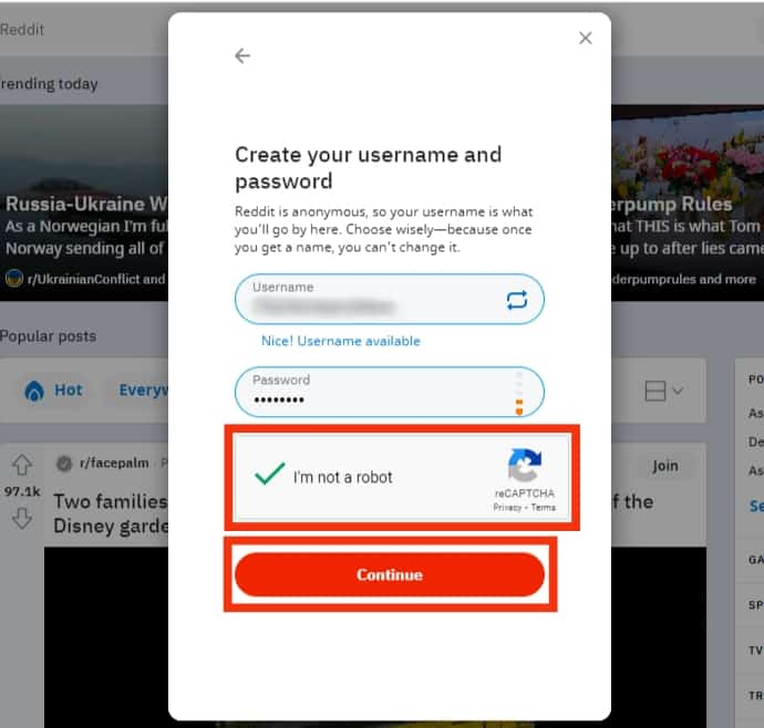 Verify The Captcha And Tap On Continue