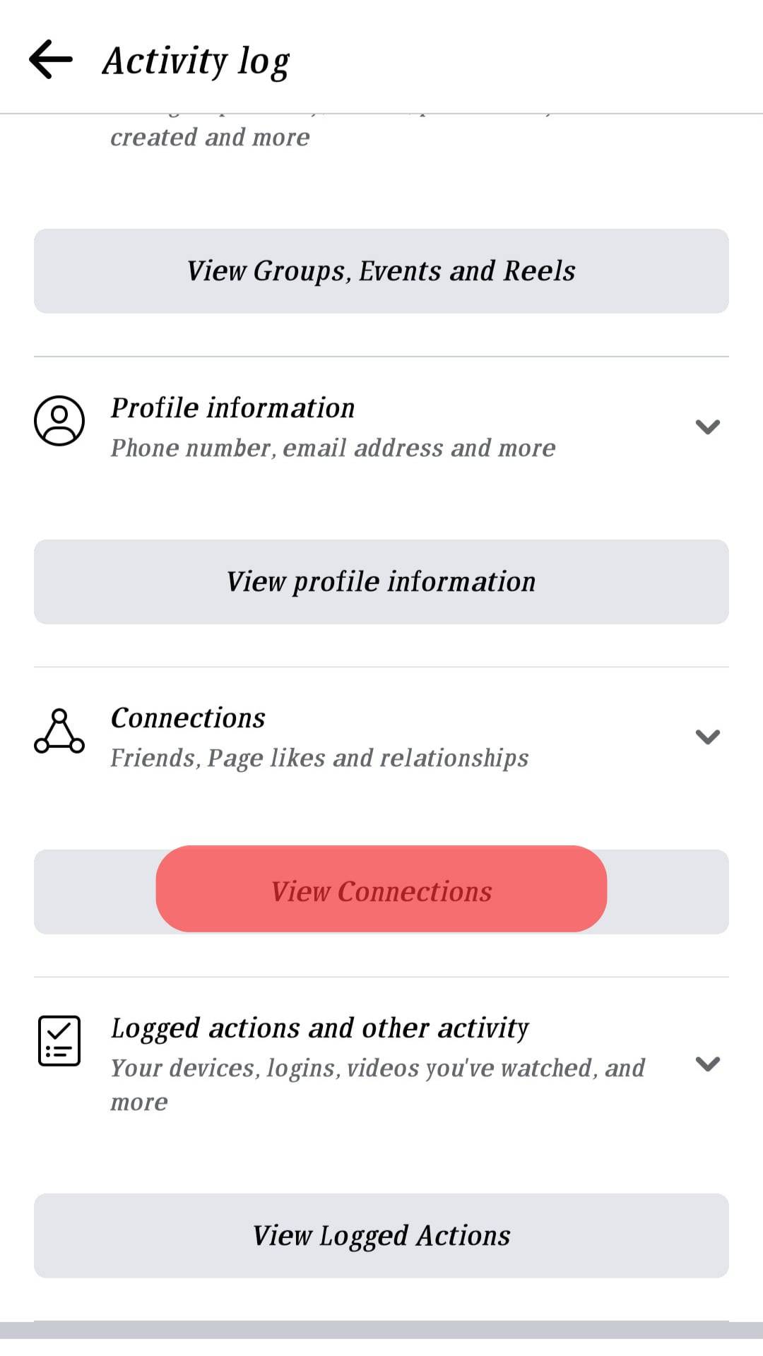 View Connections On Facebook