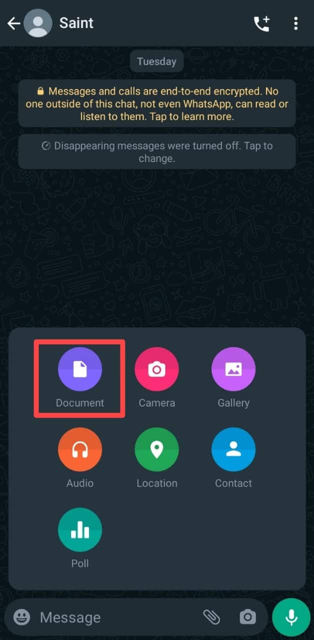 Whatsapp Select Document