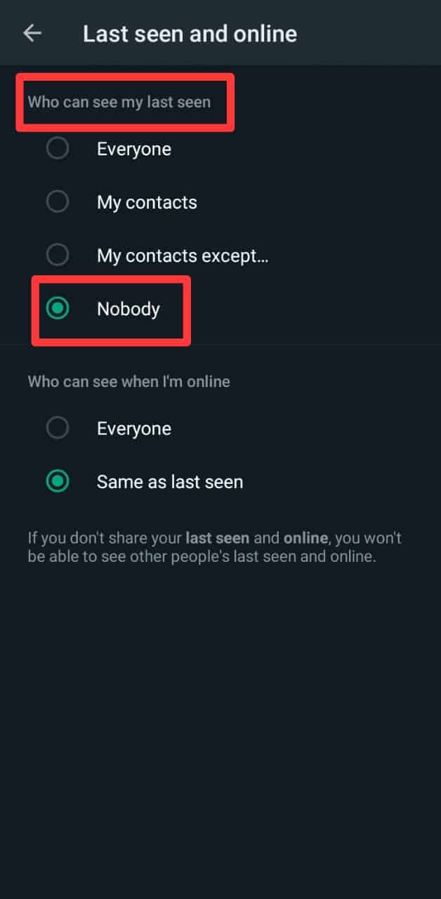 Whatsapp Who Can See My Last Seen Nobody