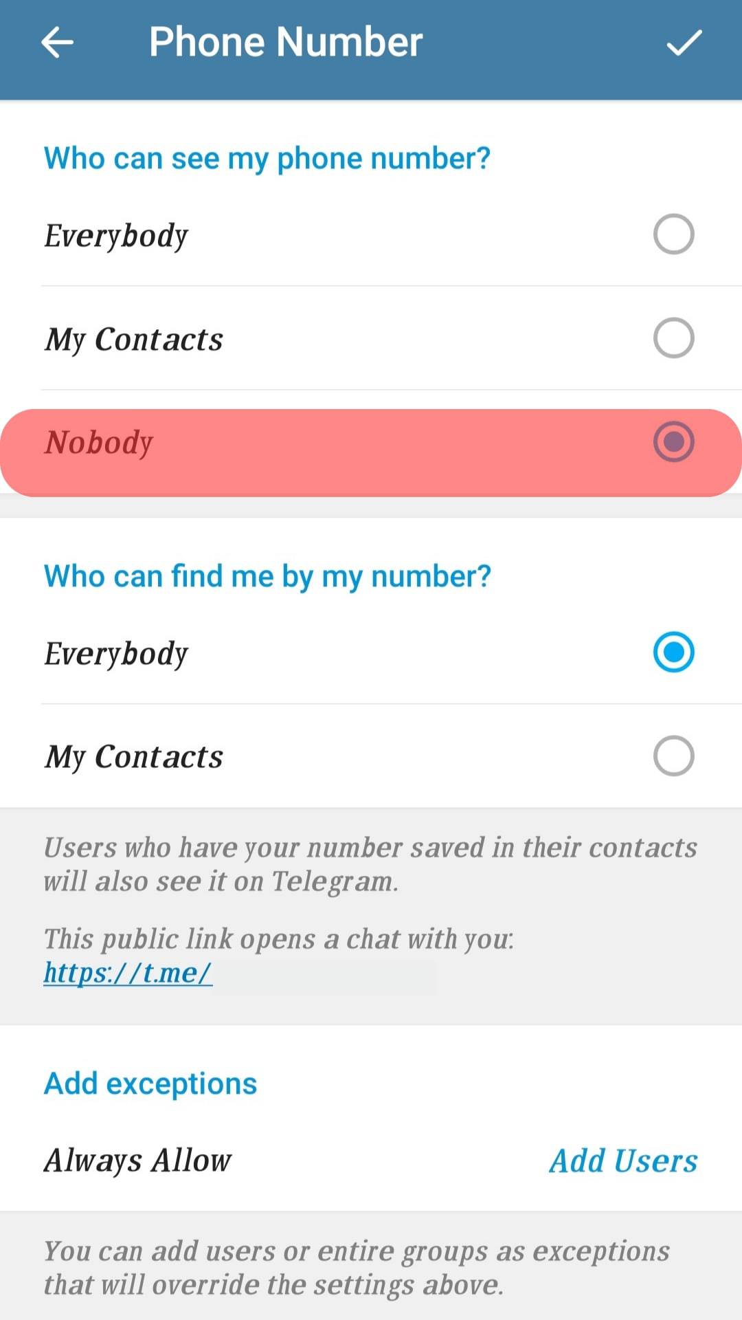 Who Can See Your Phone Number On Telegram