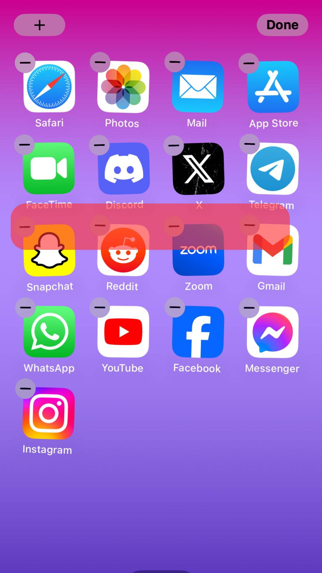 Widget Start Shaking With Circle Over Icons