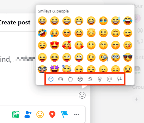 You Can View Different Groups Of Emoticons By Clicking On Tab