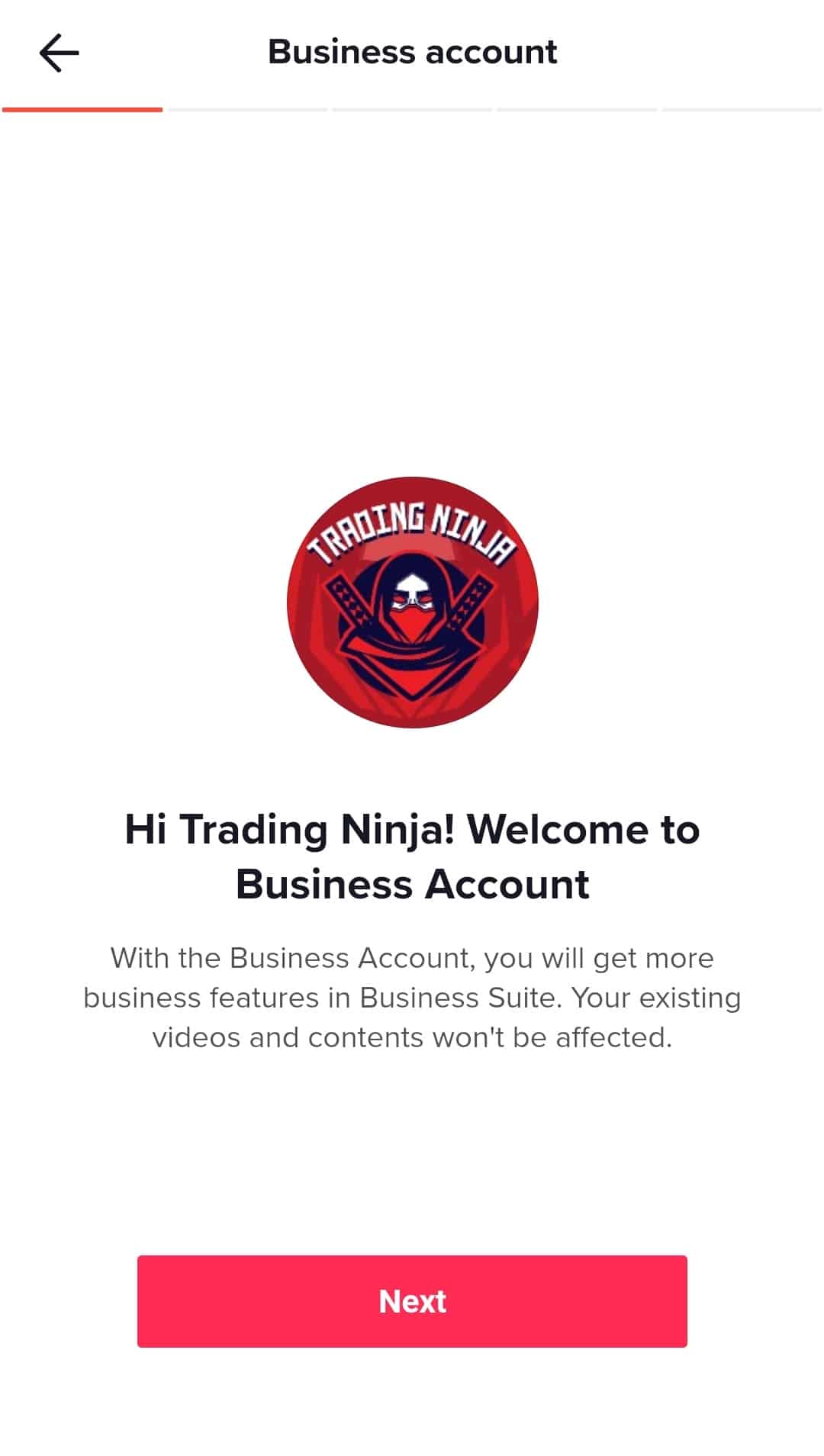 You Will Now See Some Information Regarding A Business Account