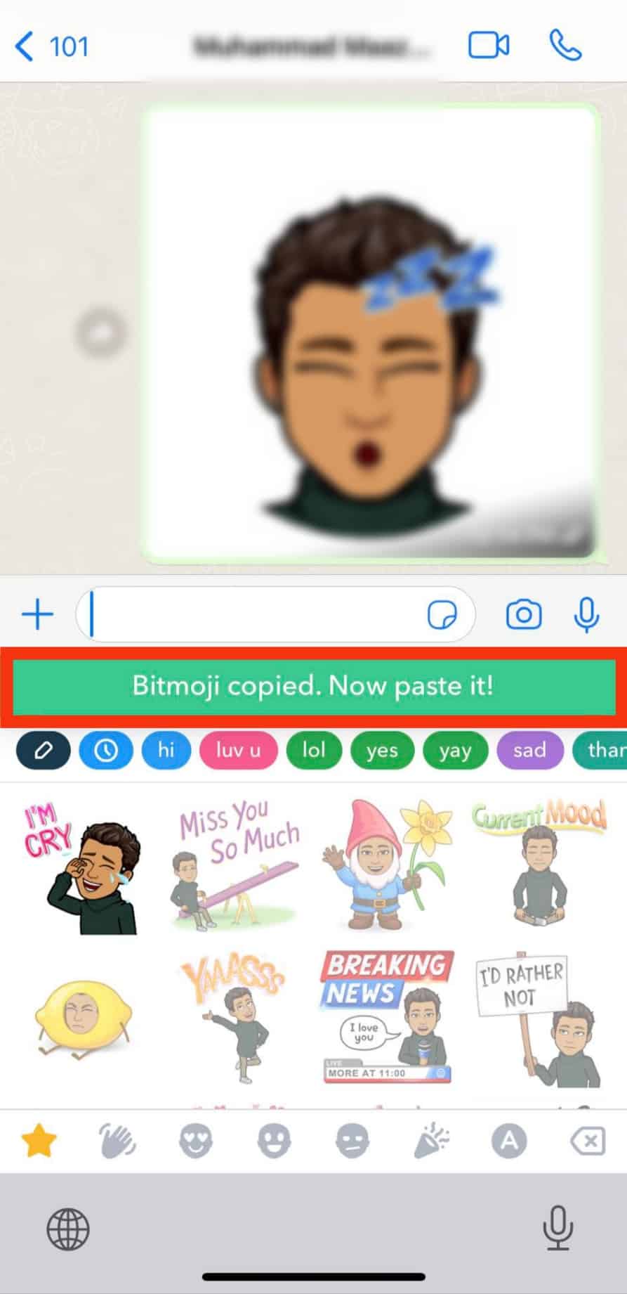You'll See A Bitmoji Copied. Now Paste It