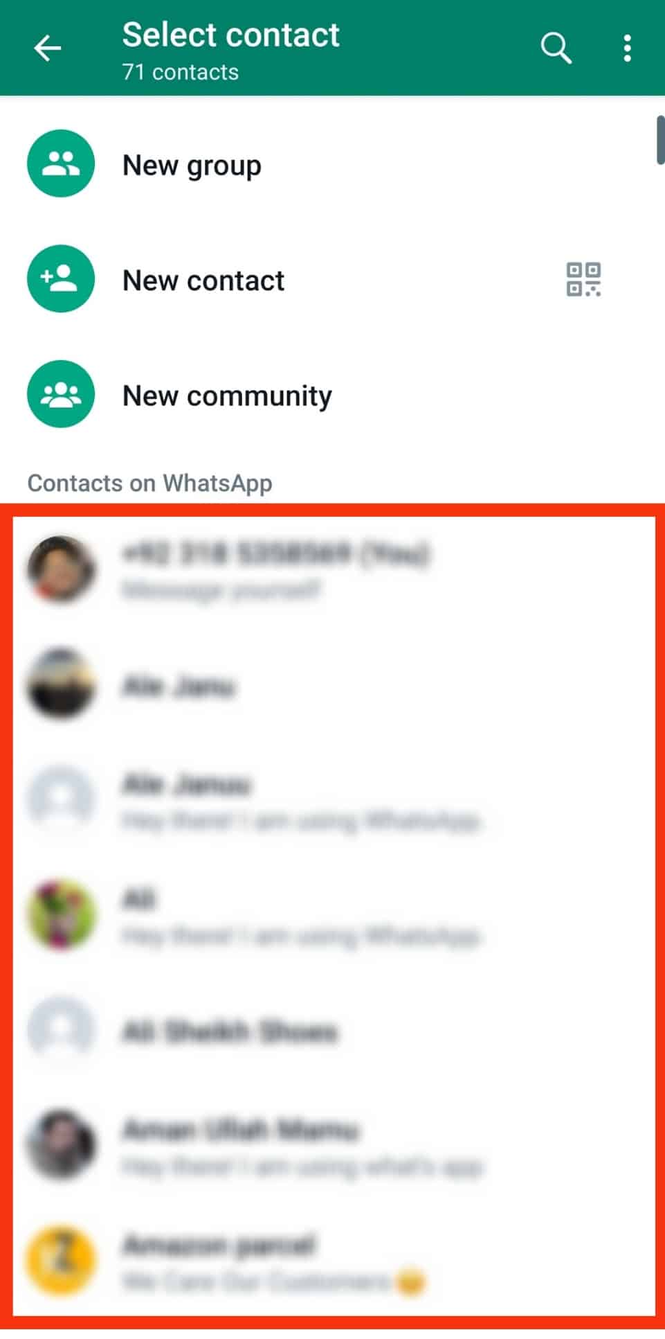 You'll See A List Of Your Whatsapp Contacts