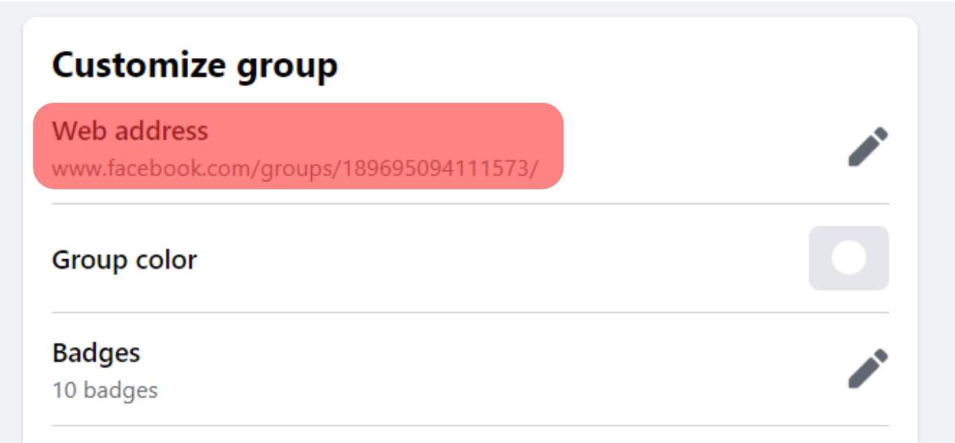 You'll See The Current Web Address Of Your Group