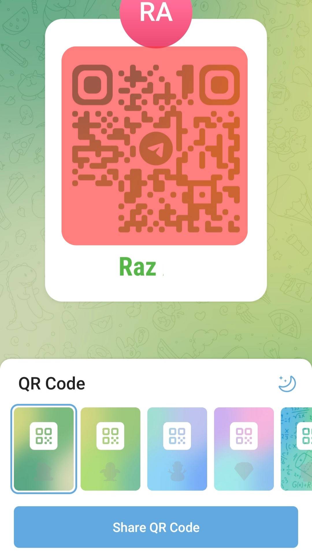 Your Telegram Qr Code Will Appear.