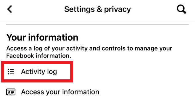 Activity Log In Facebook Settings