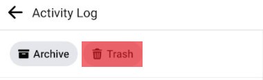 Activity Log Recycle Bin/Trash Option