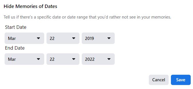 Adding Date Range On Facebook Memories
