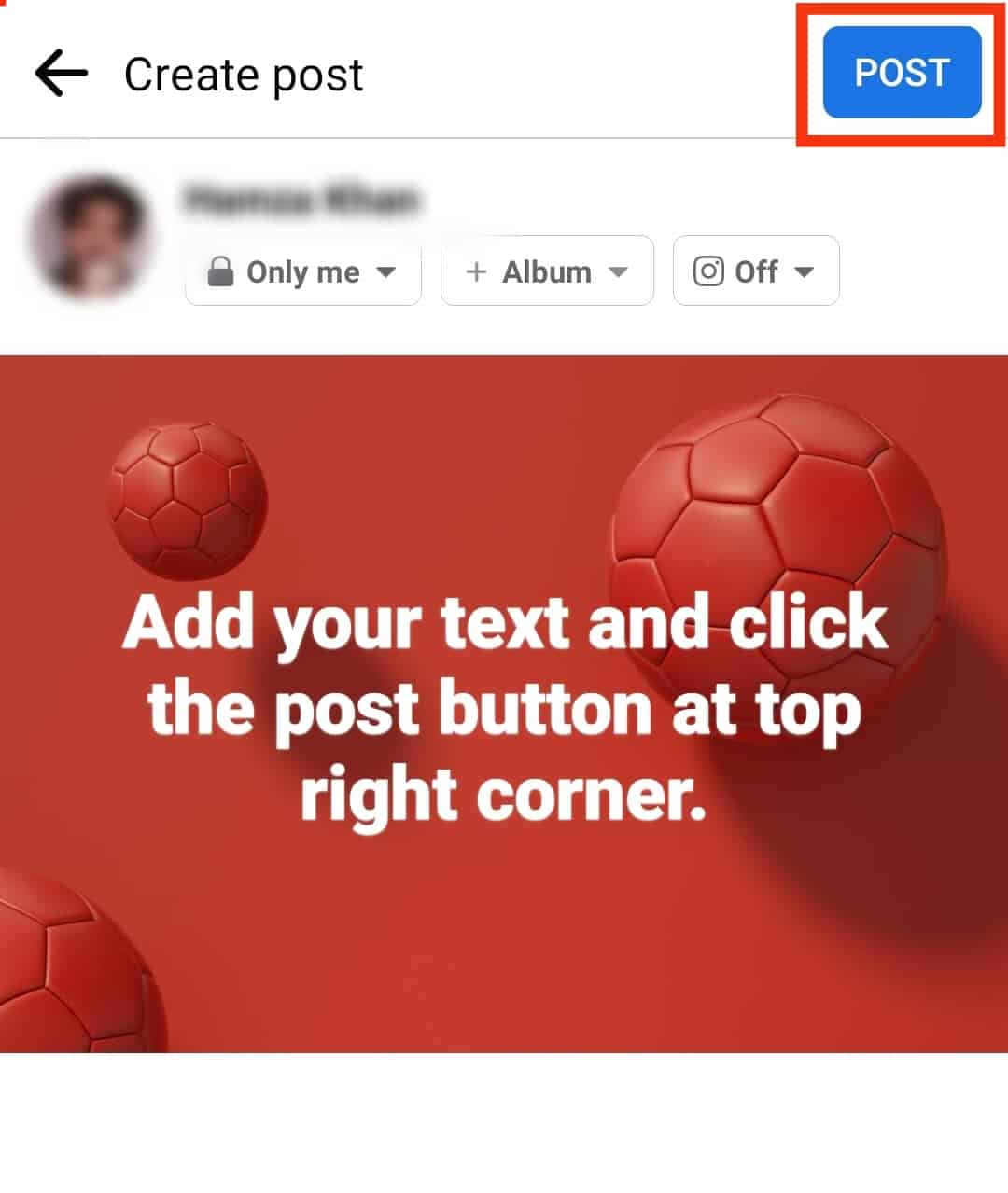 Add Your Text Post And Click The Post Button