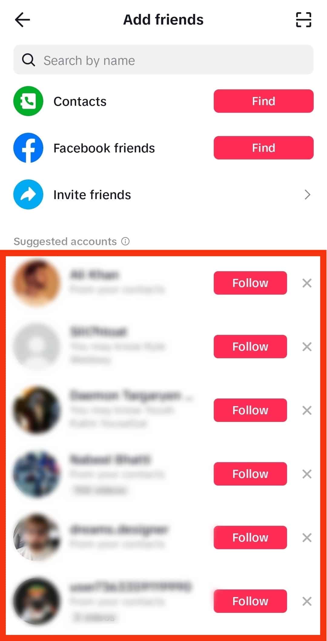 All The Suggestions Of Your Facebook Friends Who Also Use Tiktok Will Be Displayed Right On This Screen