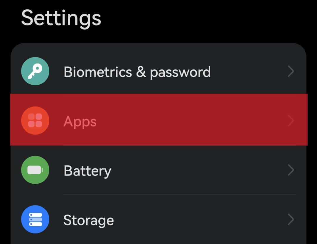 Apps In Android Settings