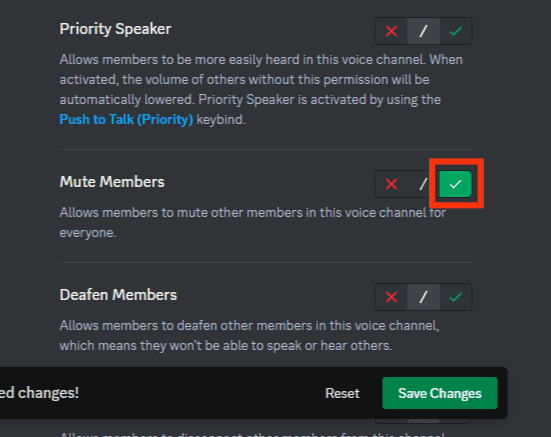 Check The Mute Members Option