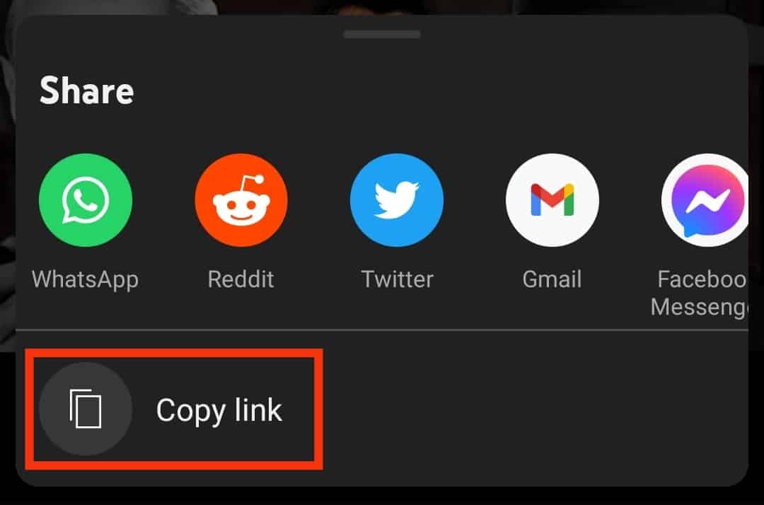 Choose The Copy Link Option