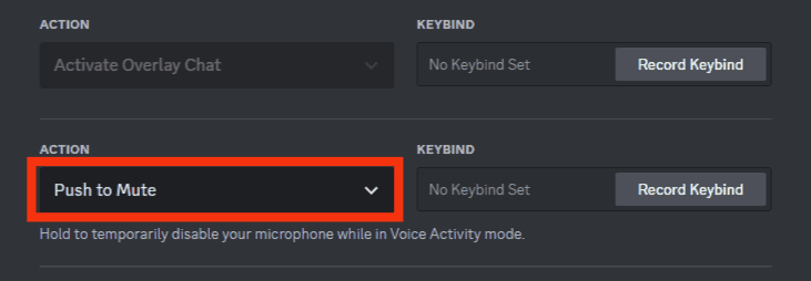 Choose The Push To Mute Option