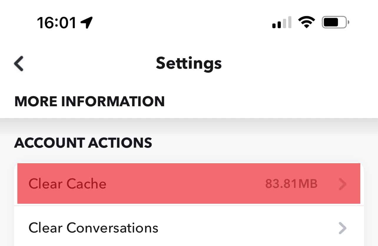Clear The App's Cache